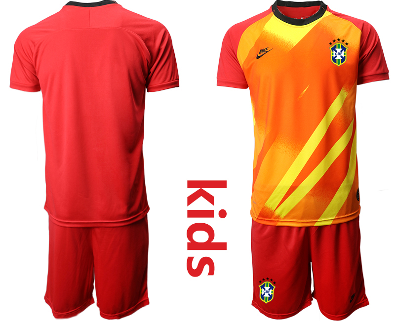 Cheap Youth 2020-2021 Season National team Brazil goalkeeper red Soccer Jersey